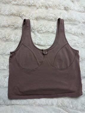 Abercrombie & Fitch Scoop Crop Bralette - Mauve